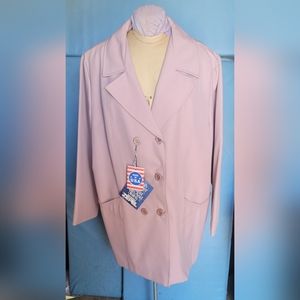 1980s Vintage DuPont Zepel coat. Baby pink size 20 1/2